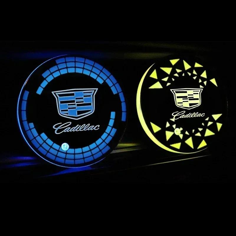 USB-зарядка Автомобильные коврики для подстаканников Подставка для чашки Умная индукционная подсветка для Cadillac Escalade ATS CTS CT4 CT5 CT6 EXT STS SLS SLR SRX XLR