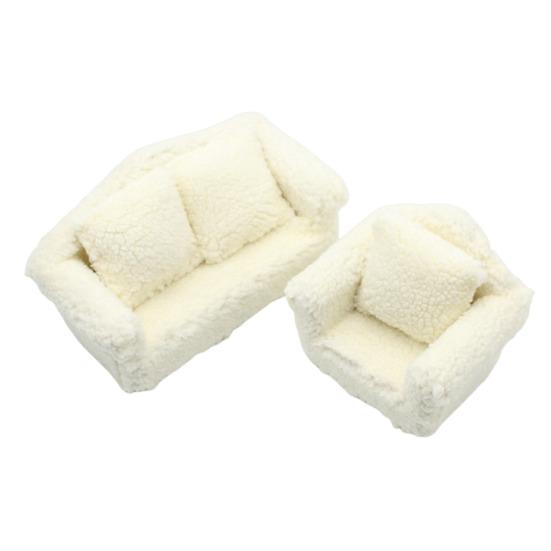 Миниатюрный диван 0.05 масштаб Мини-дом Диван Плюшевая Миниатюрная Мебель Куклы Аксессуары Для Дома