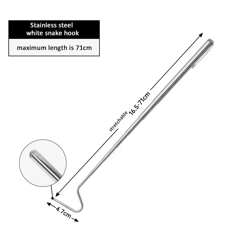 Регулируемый крючок для ловли змей из нержавеющей стали 17-67 см с выдвижной длинной ручкой, профессиональный инструмент для ловли рептилий-амфибий, аксессуары