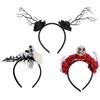 Skull Halloween Headband Bat Halloween Flower Crown Branch Hair Hoop  Costume Party Accessories