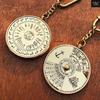 Marine 100 Years Perpetual Calendar World Timer Keychain Brass  Keyring Keychain