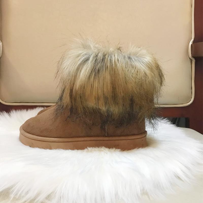 2025 New Snow Boots Women's Medium Tube Snow Boots Cotton Shoes Boots Women's Snow Boots Fox Hair Foreign Trade Women