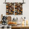 Artoid Mode Yellow Flower Sugar Skull Day of The Dead Kitchen Towels Dish Towels, 18x26 Inch Farmhouse Halloween Mexican Decor Hand Towels Set of 2