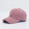 Women Autumn Winter Baseball Cap Faux Lamb Wool Plush Keep Warm Hat Casual Solid Sunshade Cap