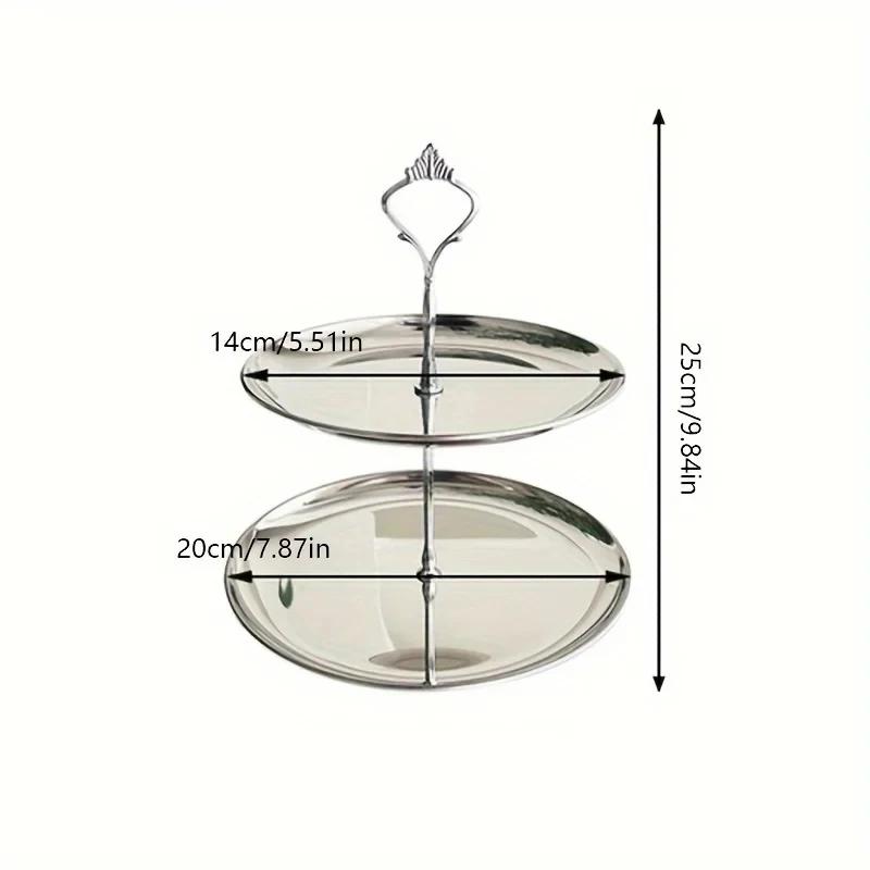 2/3Tier Stainless Steel Cake Stand Holder Fruit Tray Restaurant Detachable Dessert Rack Gold Silver Fruit Plate Snack Candy Tray