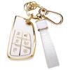 Чехол для автомобильного ключа с золотым краем и узором из камня с подвеской-брелком