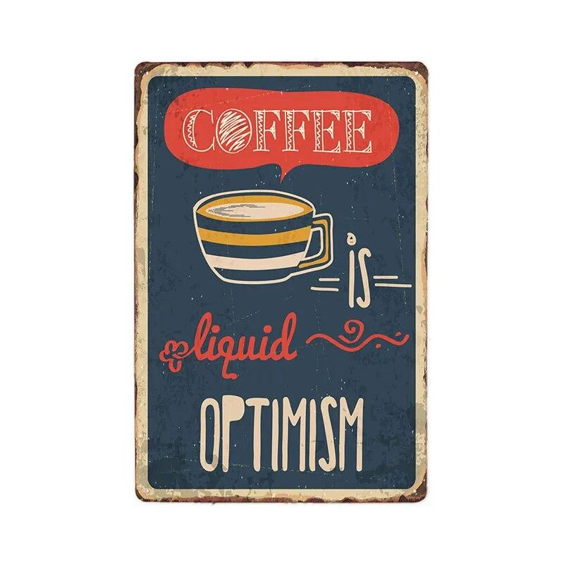 Retro Metal Coffee Tin Signs Cafe Shop Plaque Vintage Bar Pub Wall Decorative Poster Home Decor 20x30cm