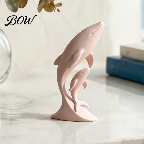 Whale Art for Nursery Decor 3D Printed Ornaments, Mother And Child Figurines, Modern Minimalist Double Sculpture Home Office Decorative Figurine