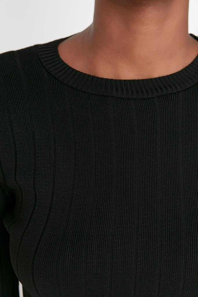 Женский Модный Стильный Свитер Оранжевый Базовый Трикотажный Свитер с Круглым Вырезом