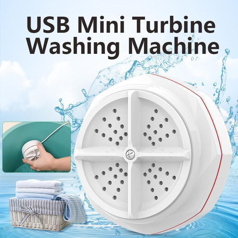 USB Plug-in Portable Mini Washing Machine Turbo Bubble Rotary Lightweight Washer Underwear & Socks Cleaning for The Lazy