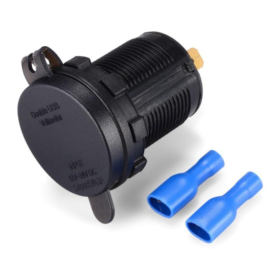 2USB Разъем для зарядки мотоцикла Цифровой светодиодный вольтметр+Реле для Kawasaki Versys650