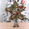 New LED Light Christmas Tree Top Star Wooden Pentagram Christmas Tree Decorations New Year Crafts Christmas Decorations