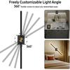 iThird Battery Operated Wall Sconces Set of 2, 10000mAh, Black | Detachable rechargeable battery, 31.5" wireless lighting for TV wall mirror bedroom