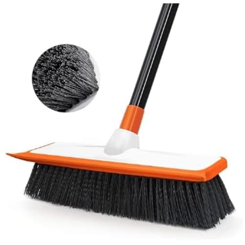 JEHONN Bath Cleaning Brush, Adjustable Length 117cm-138cm, 2-in-1 Rubber Pum Bath Brush for Cleaning Bathrooms, Bathtubs, Walls, Floors, Aquariums, Gl