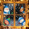 Santa Claus Wall Stickers Christmas Window Static Cling, Santa/Reindeer/Snowmen/Elves Print, Waterproof Festive Home Decor for Glass PVC Decal Windows
