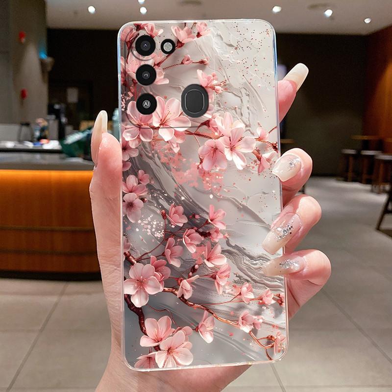 Задняя крышка для Tecno Spark 8C Чехол Прозрачный Роскошный Модный Эстетичный Бабочка Цветок Мягкий ТПУ Силиконовый Чехол для телефона Tecno KG5k KG5j