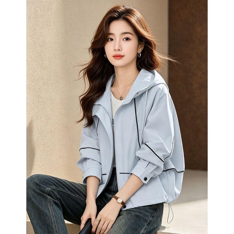 D.F.DEAR Hooded Color-Block Casual Jacket