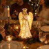 Religious Christmas Tabletop Ornaments Guardian Angel Figurine with Warm LED Light for Decor, Praying Inspirational Gifts Women Statue Night Lamp Home