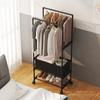 Simple Coat Rack Easy To Assemble Clothes Rack with Wheels PP Material Bedroom Storage Shelves Multi-layer Standing Furniture