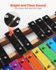 Glockenspiel Xylophone, 27 Notes, Professional Xylophone Percussion Instrument, with Colorful Metal Keys, Includes 4 Mallets, Carrying Bag, Beginner