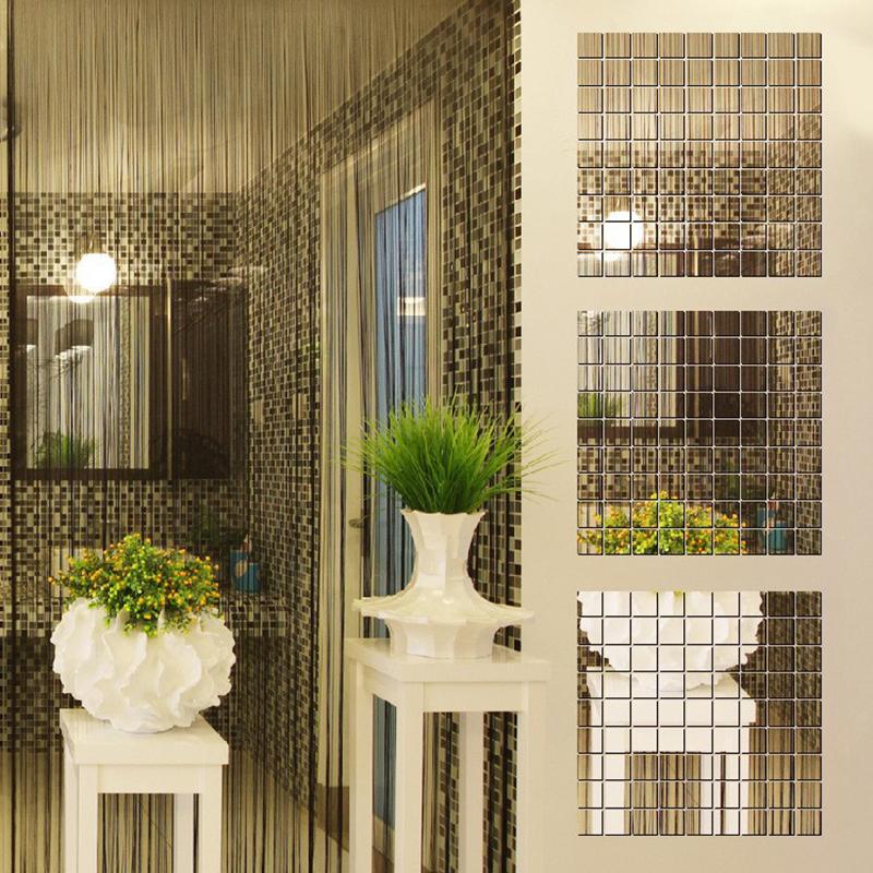 100 шт./лот 2x2 см Мини Квадратные Стеклянные Зеркальные Мозаичные Плитки Для Стен Ванной Комнаты DIY Домашний Декор Поделки Настенные Художественные Декоры