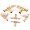 1Pc 6~16Mm Brass T Piece 3 Way Fuel Hose Connector For Compressed Air Oil Gas Pipe