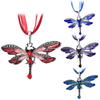 Vintage Shiny Rhinestone Inlaid Dragonfly Pendant Women Insect Necklace Jewelry