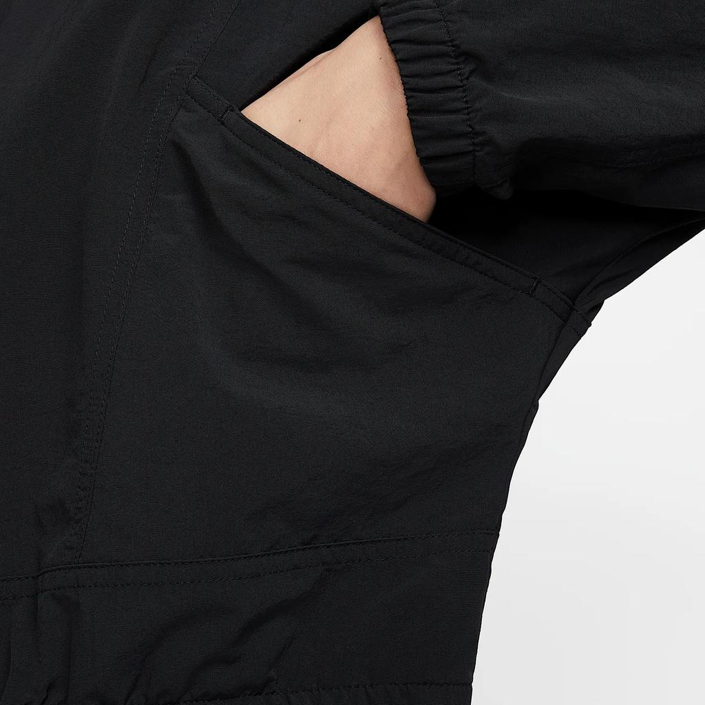 Nike Solid Color Zip Collar Short Sleeve Jacket Women Jackets Black HJ1000-010