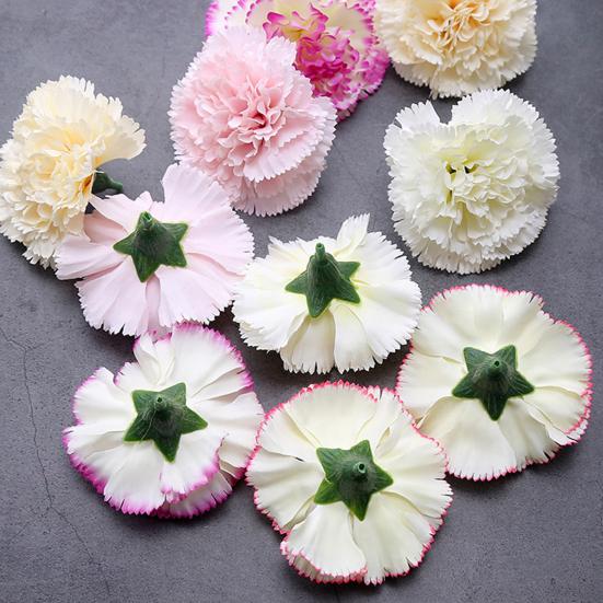 10 Pcs Artificial Carnation Flowers Handmade Faux Silk Flowers Fake Carnation Blooms for DIY Crafts Wedding Baby Showers Decorations