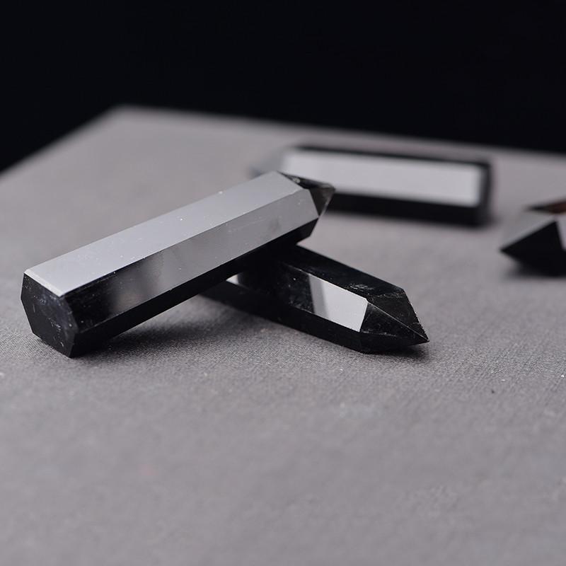 Элегантный и неподвластный времени 100% натуральный обсидиан, черный кварцевый кристалл, точечный, лечебная шестигранная палочка