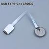 USB Type-C to CR2032 Battery Adapter Converter 5-30V Input Low Loss Thin FFC Cable for Car Remote Key Household Appliances