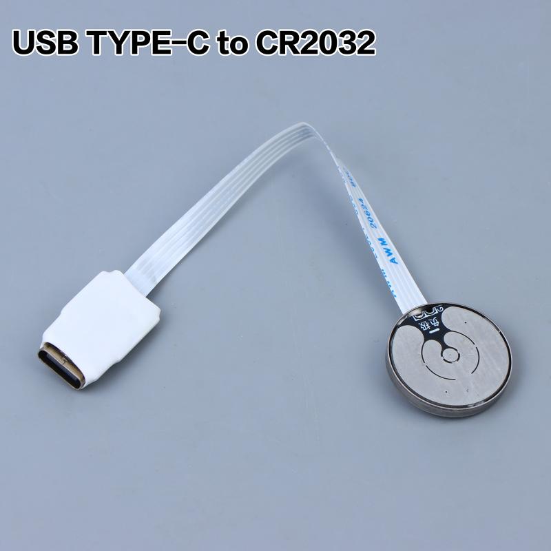USB Type-C to CR2032 Battery Adapter Converter 5-30V Input Low Loss Thin FFC Cable for Car Remote Key Household Appliances