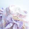 Purple Bow Dog Dress Winter Coat Small Breeds Bichon Frise Warm Pet Clothing Fall Outfit