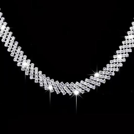 1 комплект, ожерелье невесты, элегантные, темпераментные, роскошные, благородные, изысканные, гипоаллергенные, висячие серьги со сверкающими стразами