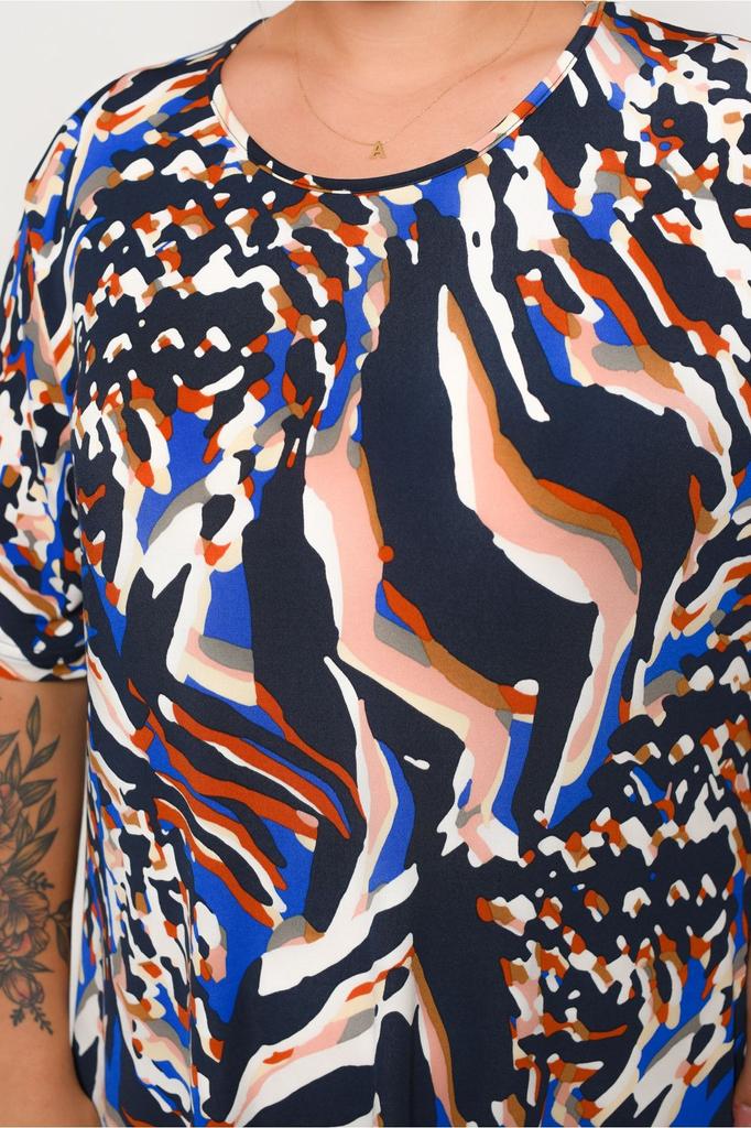 Женское платье большого размера, женское платье больших размеров песочного цвета с короткими рукавами и рисунком больших размеров