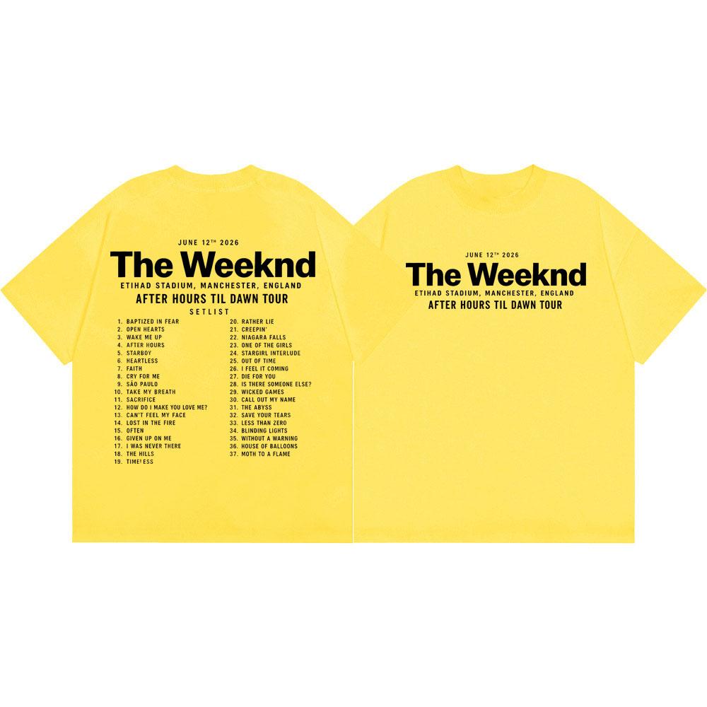 The Weeknd Футболка с принтом After Hours Til Dawn Tour 2026 Модная футболка с коротким рукавом в стиле Хип-Хоп Мужская Женская Летняя Повседневная Хлопковая Футболка