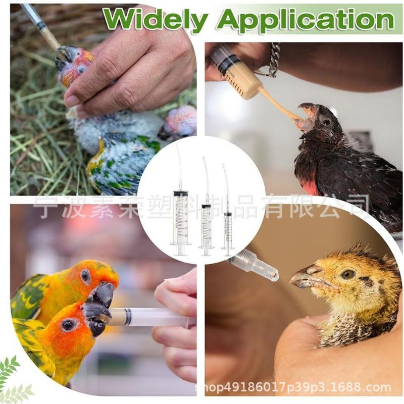 Portable Young Bird Feeding Syringe Kit With Soft Tube For Small Pets