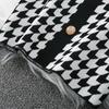 Summer Women Elegant Houndstooth Sleeveless Knitted Sweater Mini Short Slim Bodycon Pullover Dresses