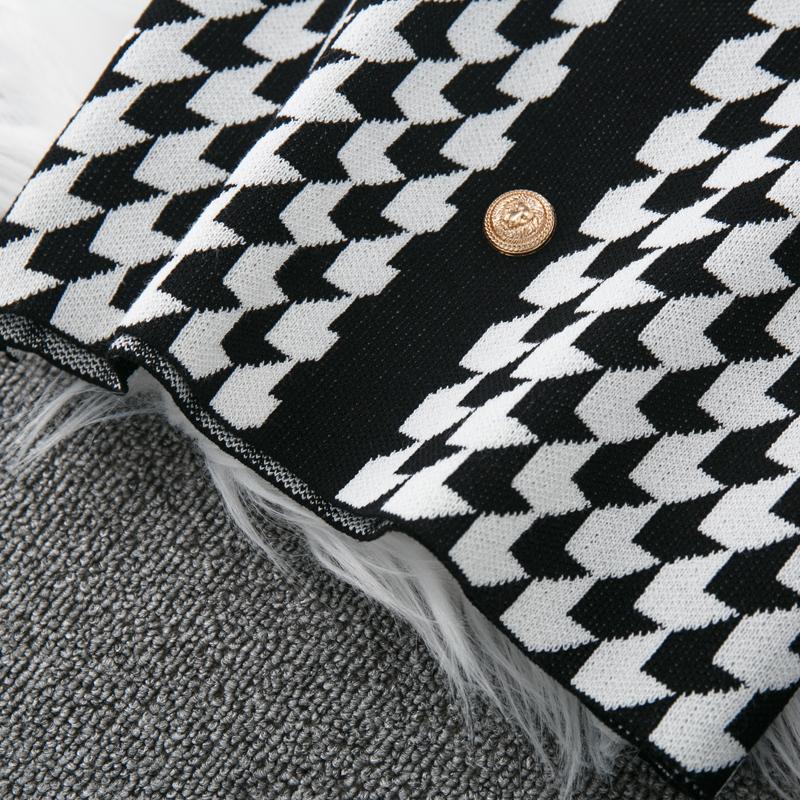 Summer Women Elegant Houndstooth Sleeveless Knitted Sweater Mini Short Slim Bodycon Pullover Dresses