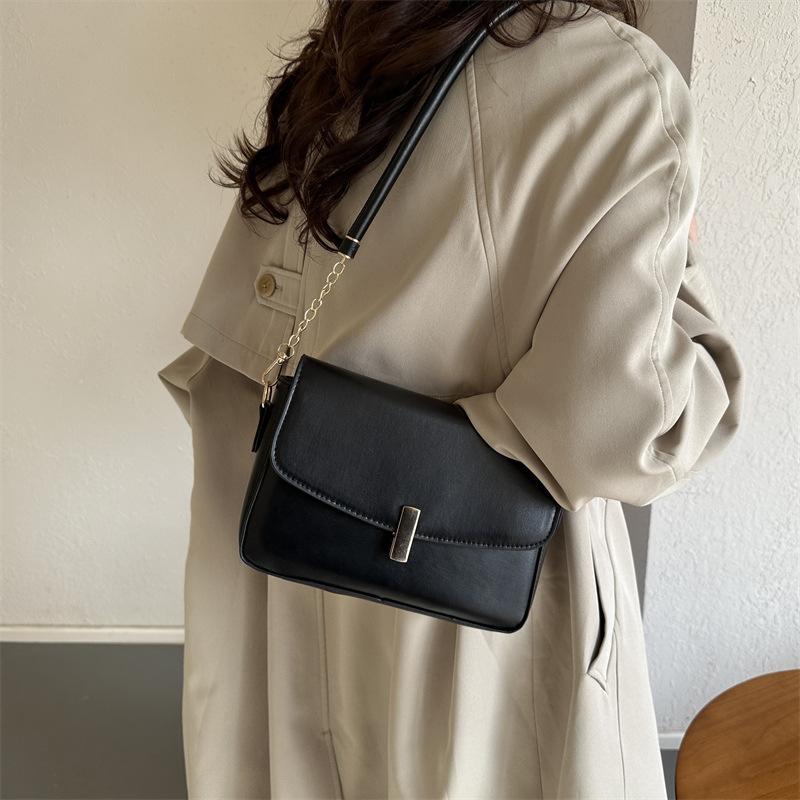 Простая однотонная зимняя ретро-текстура, модная дорожная сумка через плечо для женщин