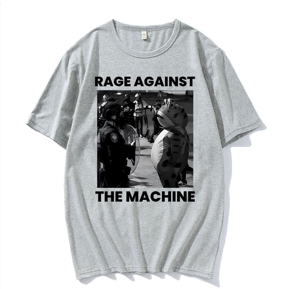 Смешные Футболки с Мемом Лягушка Протеста Rage Against The Machine Мужская Женская Одежда 100% Хлопок Летняя Высококачественные Футболки Уличная Мода