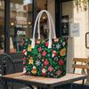 Christmas Printed Tote Bag Holiday Large Capacity Fashion Versatile Shoulder Handbag For Daily Use
