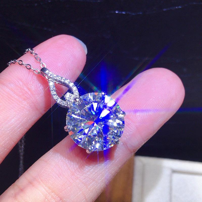 POMOiii Круглый модный кулон весом 6,5 карата, женское ожерелье, цепочка на ключицу, ювелирные украшения