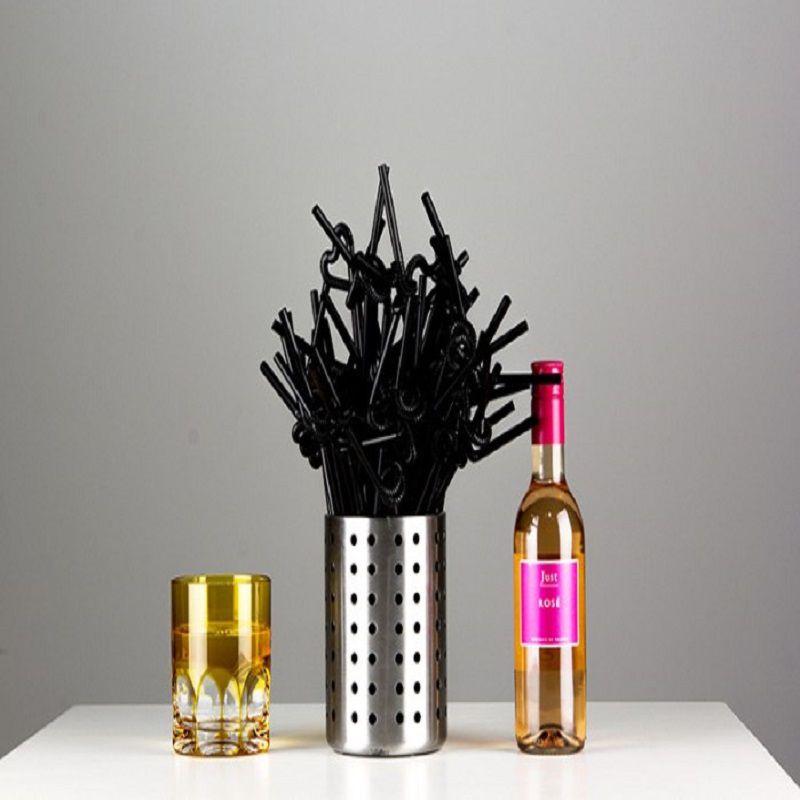 100pcs Black Bendy Straws Ideal For Elegant Birthday And Summer Party Drink Needs