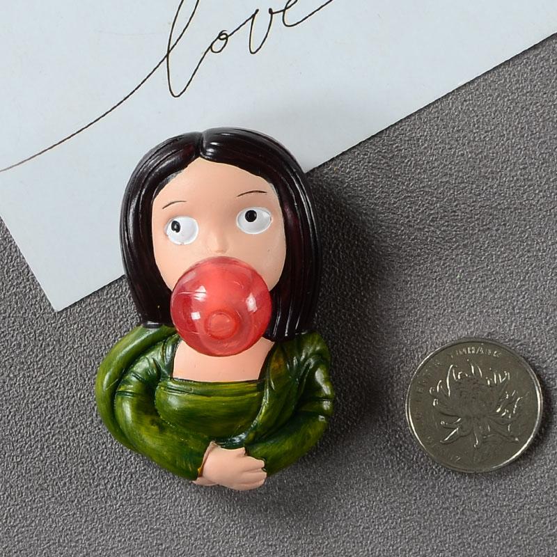 Cartoon European Jesus Van Gogh Mona Lisa Yoga Charming Legs 3D Resin Magnet Fridge Magnets Room Decoration Refrigerator Sticker