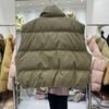 Кожаный пуховый жилет женский 2024 зима новый модный воротник-стойка утолщенный хлеб одежда верхняя одежда жилет короткое пальто прилив