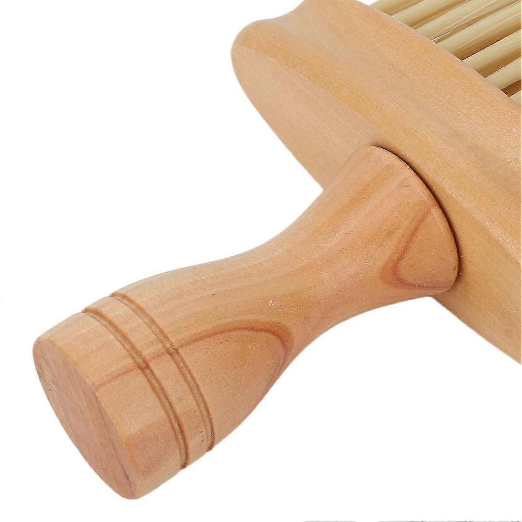 Barber Brush Neck Duster Nylon Bristles Simple Style Neck Duster with Wooden Handle Barber Brush for Hair Cutting