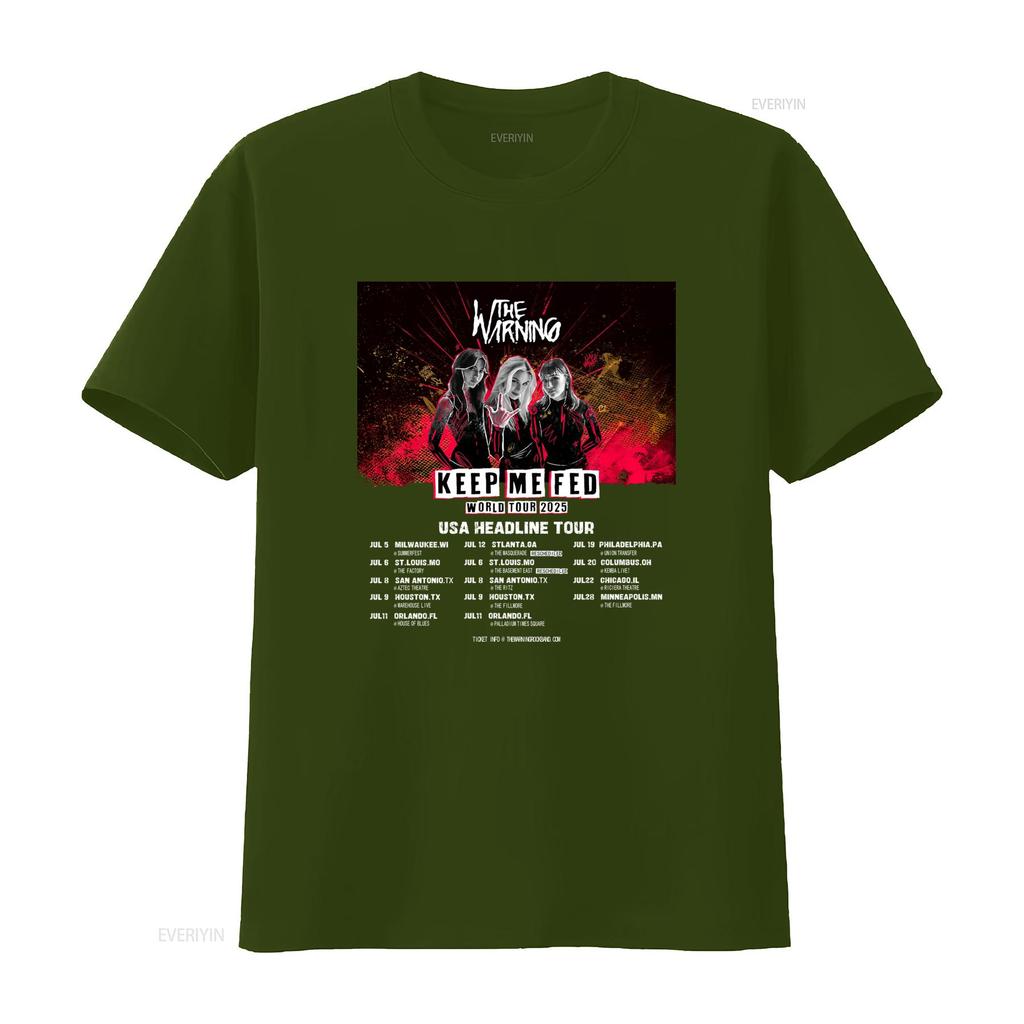 The Warning Keep Me Fed World Tour 2025 Black T Shirt Al637 Band Merch Rock Concert Vintage Top For Everyday Wear