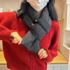 New Fashion Solid Color Cross Down Scarf For Women'S Winter Luxury Versatile And Stylish Small Scarf Warm Neck Cover