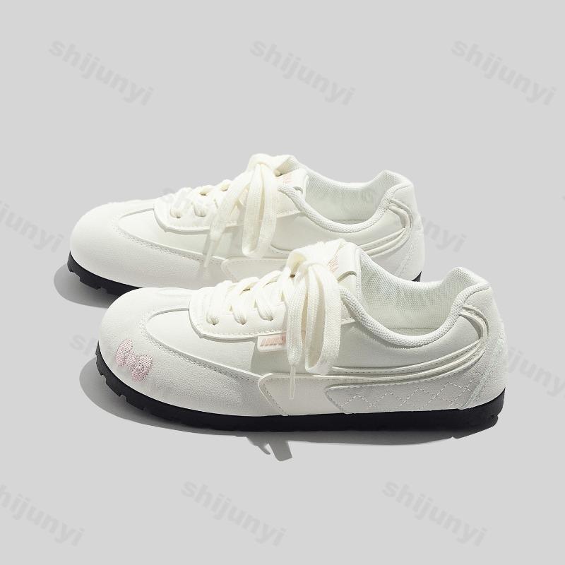 Женская повседневная обувь 2025 Осень Новый тренд Удобная мягкая подошва Нескользящие балетки Легкие дышащие на шнуровке Вулканизированная обувь